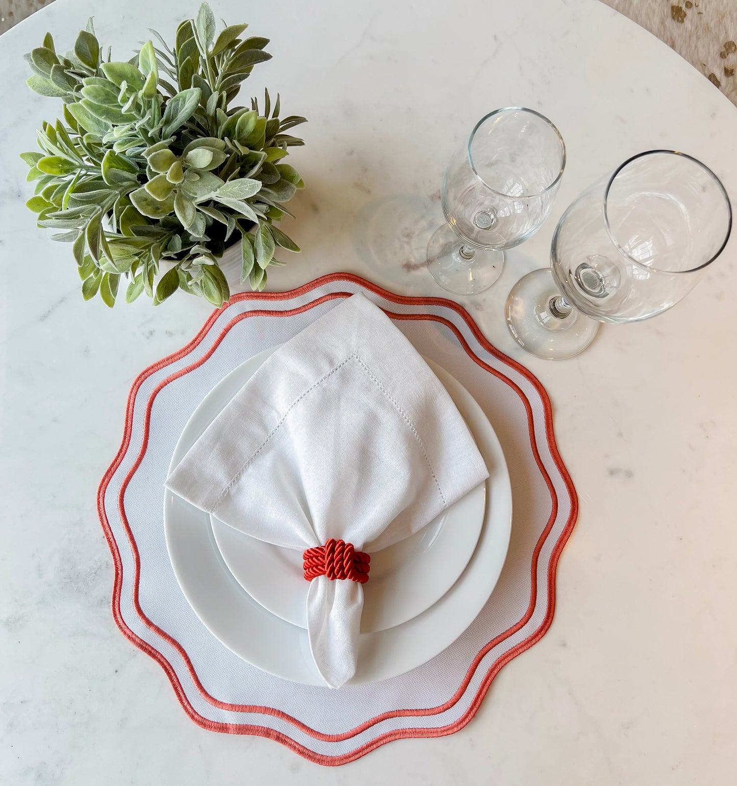 White and Orange Placemat