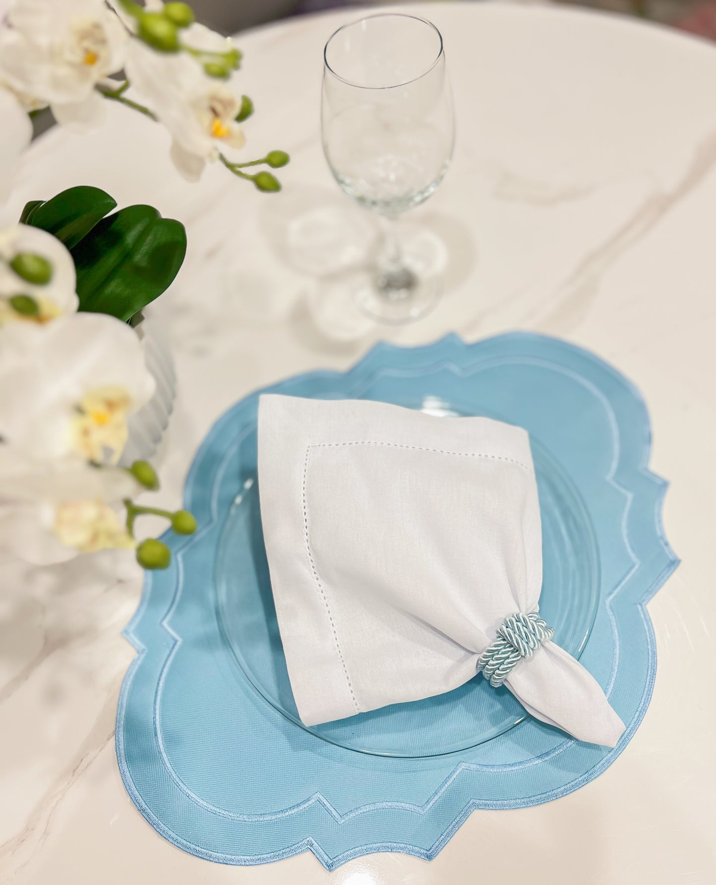 Double side Beige and Blue Placemat