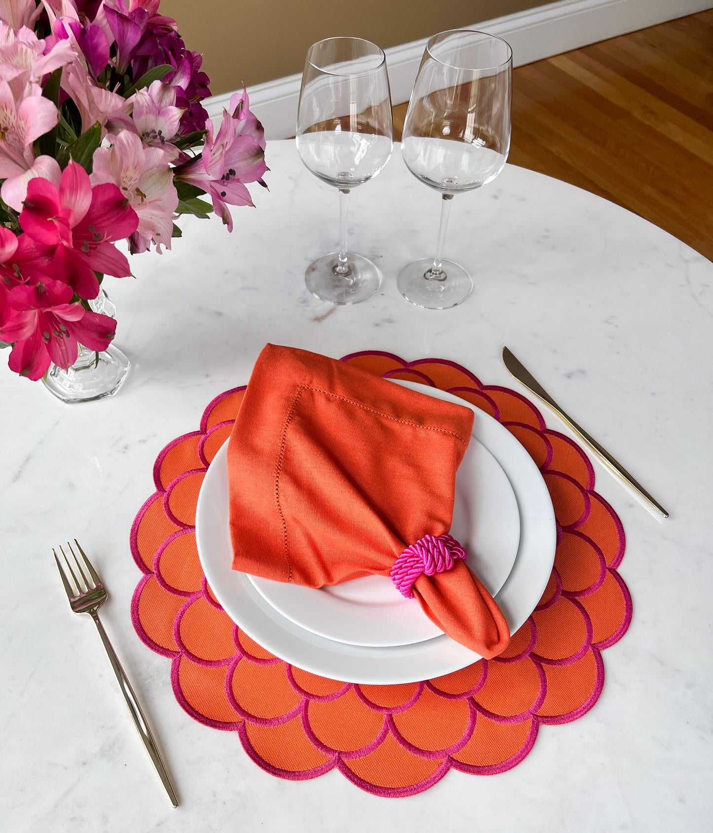 Double side Orange and Pink Placemat