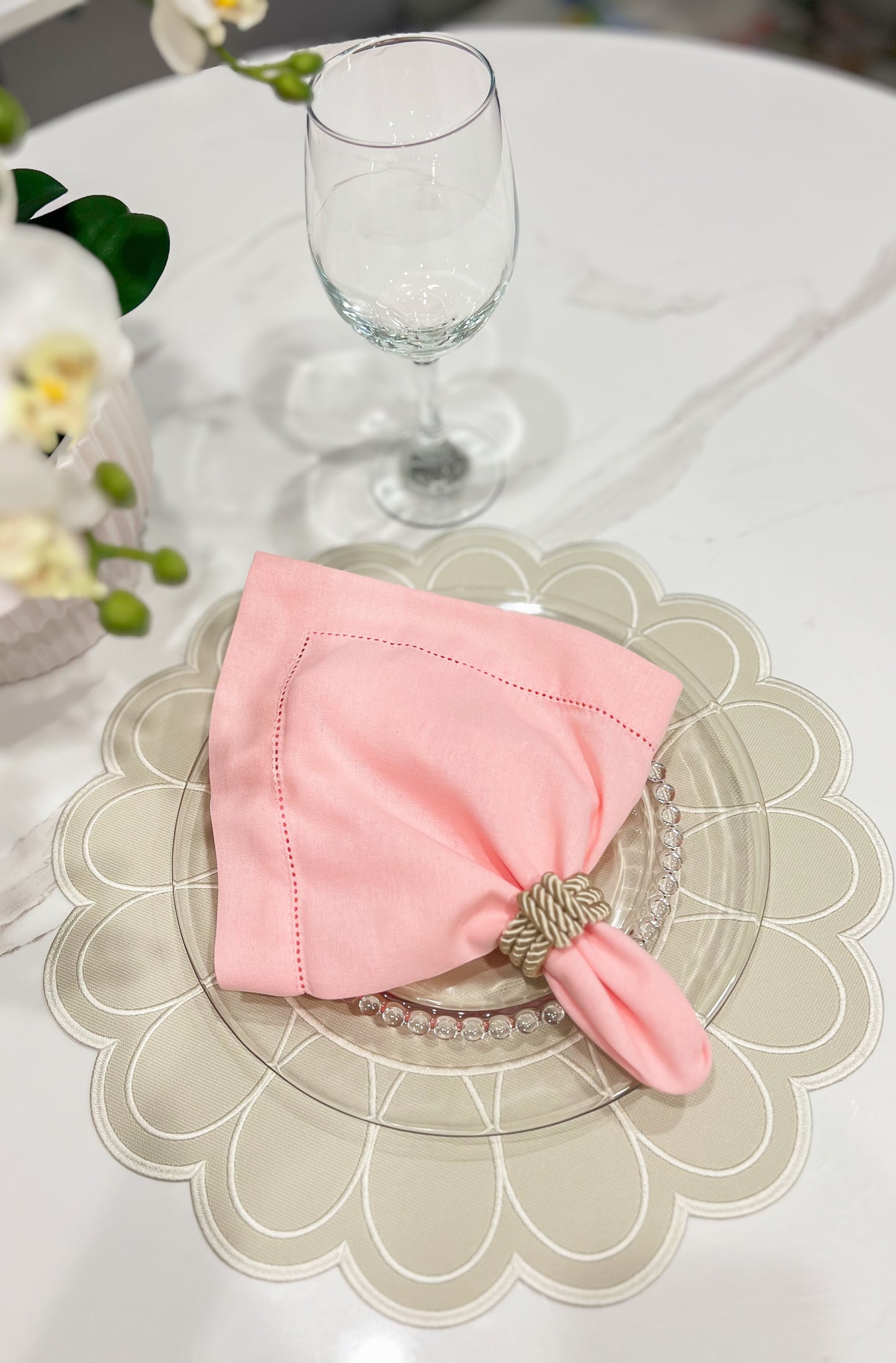 Double side Navy Blue and Beige placemat