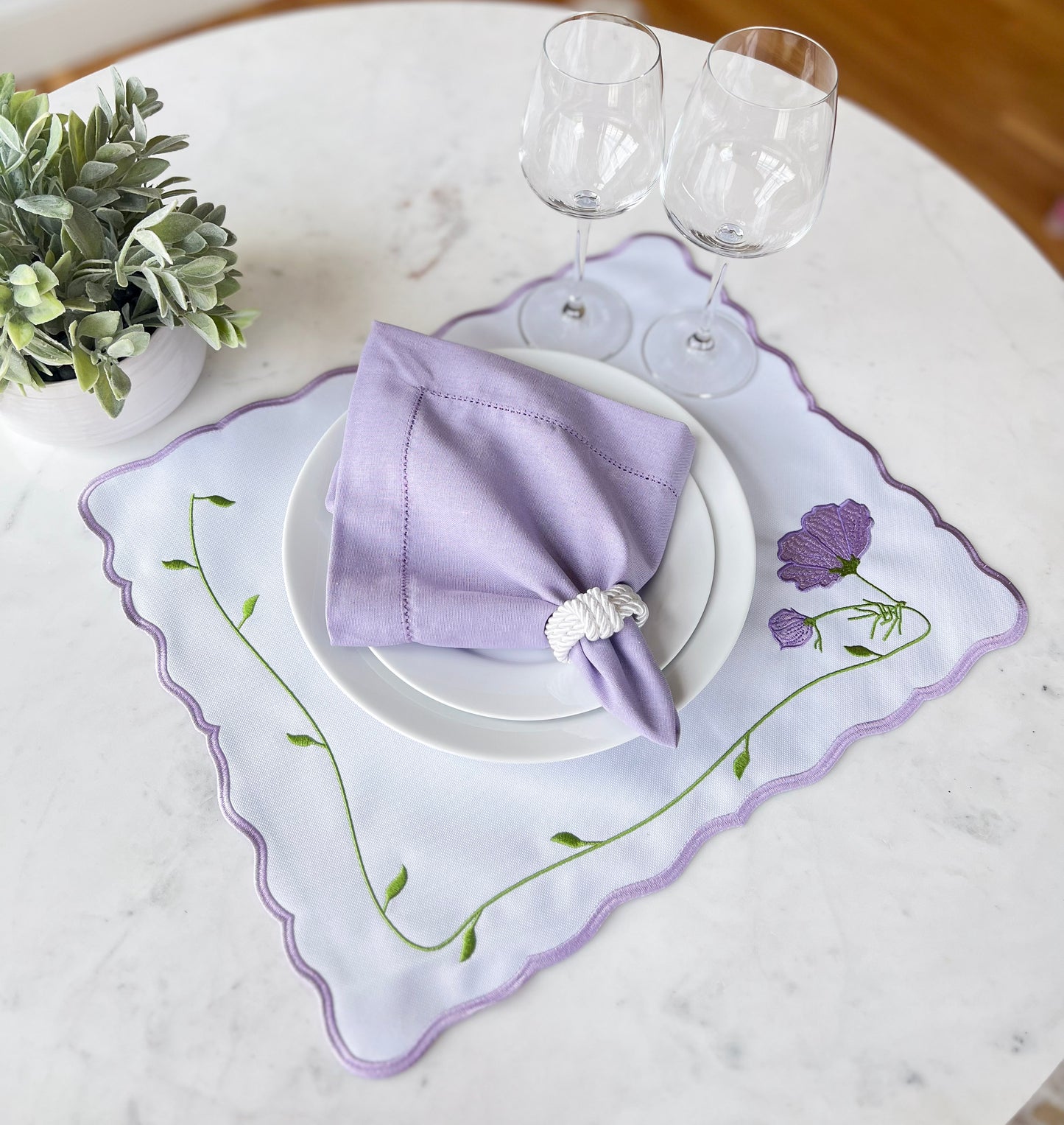 Double Side White and Purple Placemat