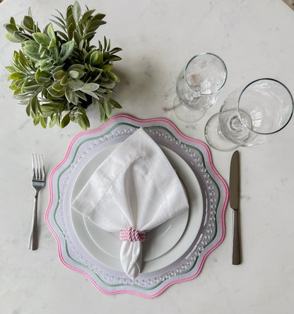 Double side Pink/Green and White Placemat