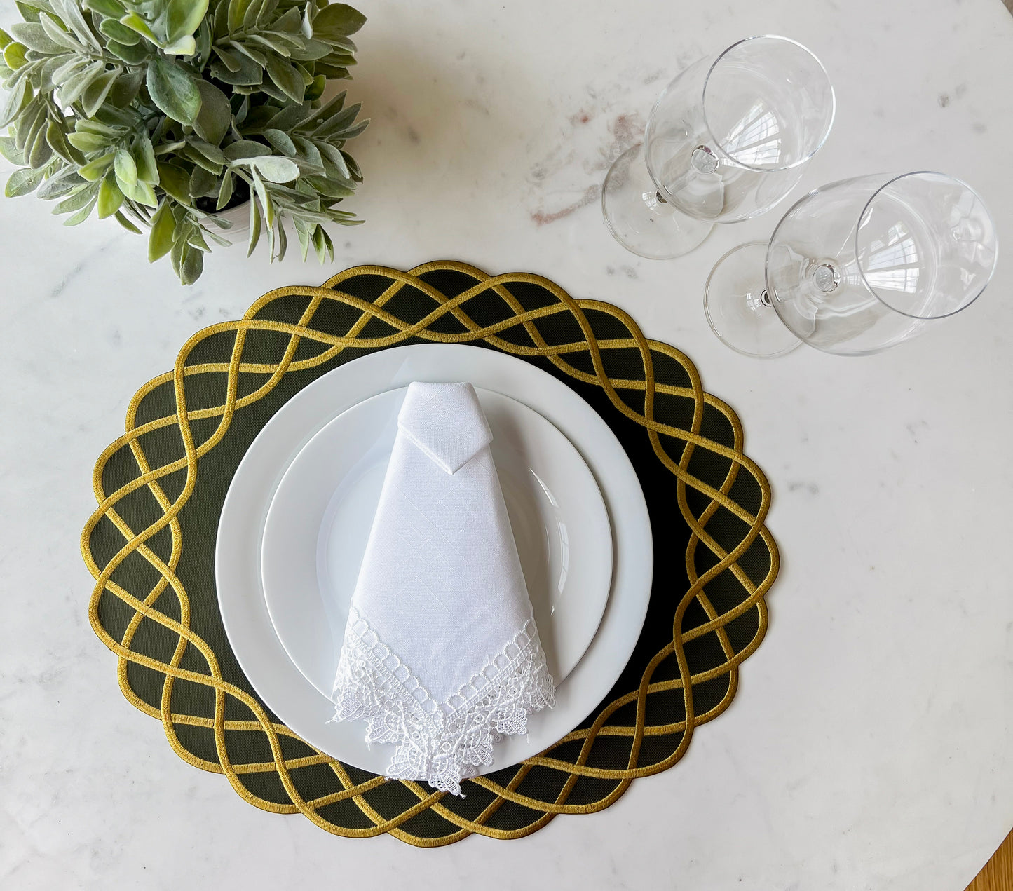 Double side Green and Beige Placemat
