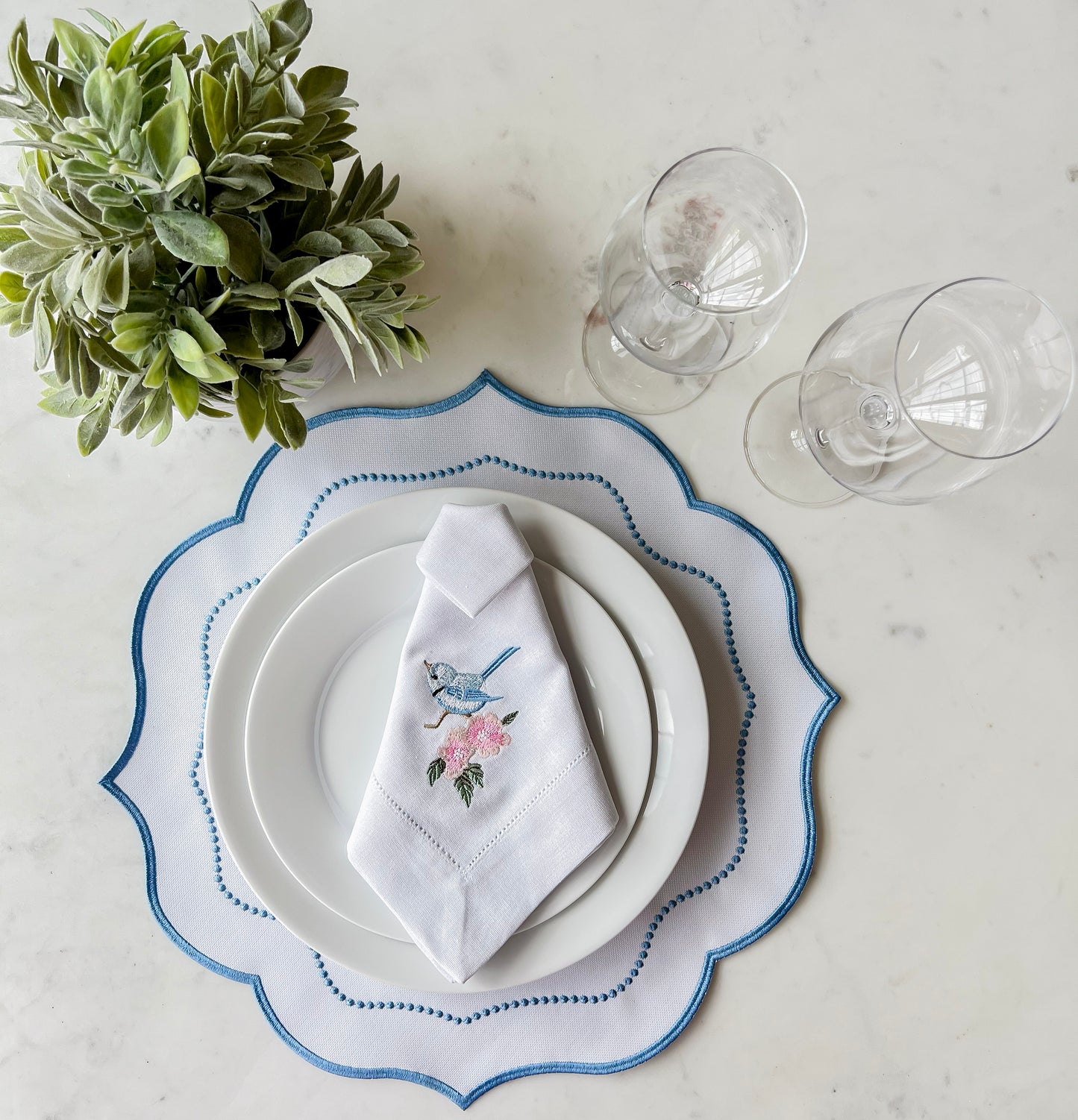 Blue and White Placemat
