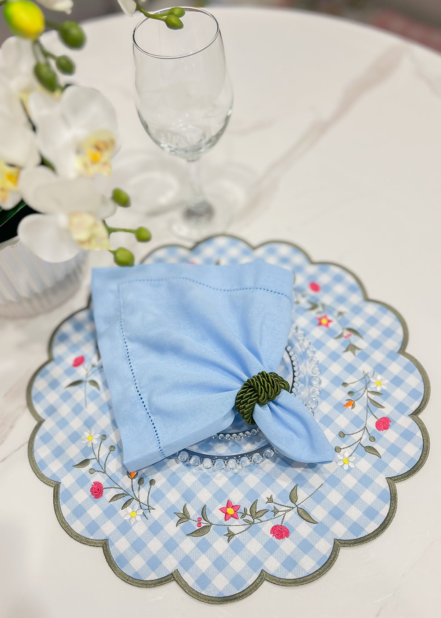Plaid & Flowers Placemat