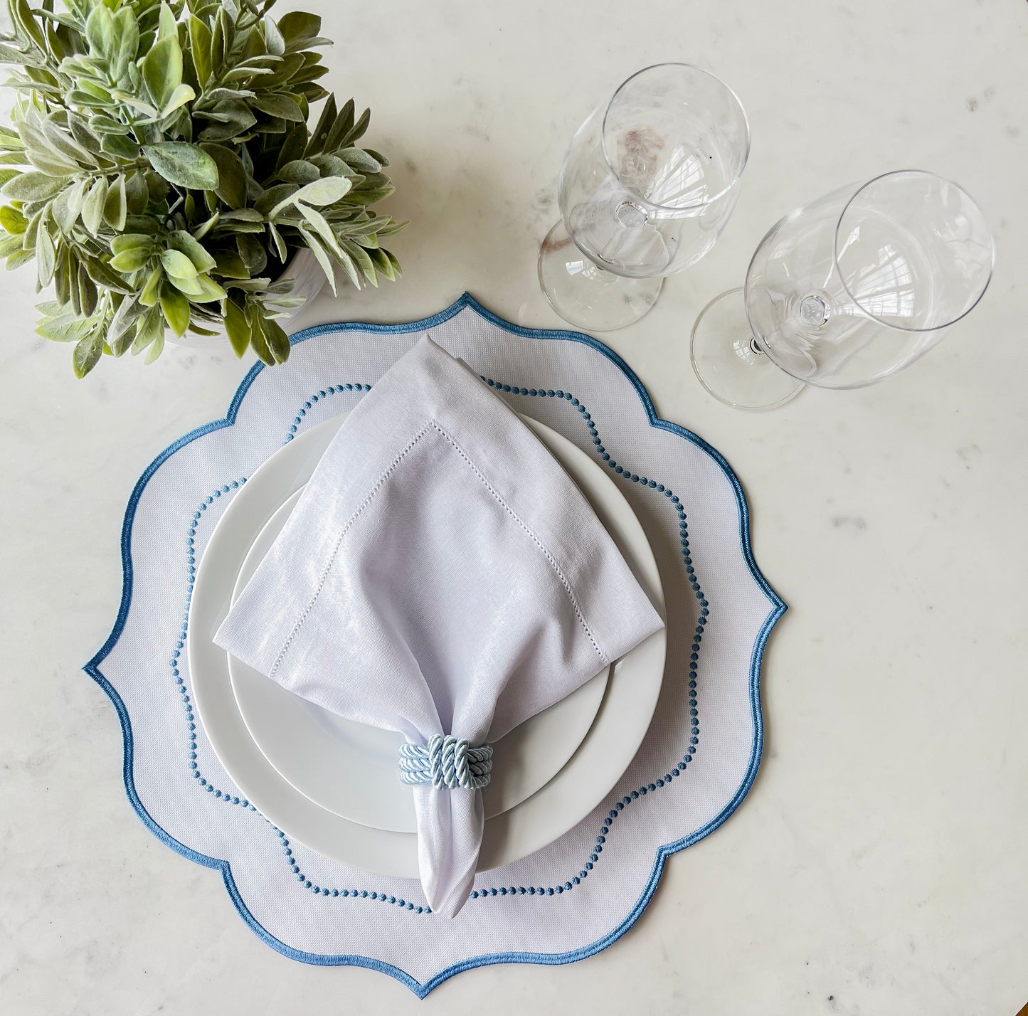 Blue and White Placemat
