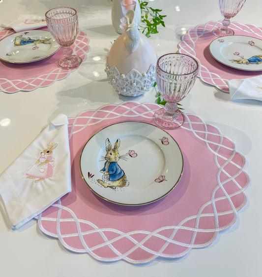 Double Side White and Pink Placemat